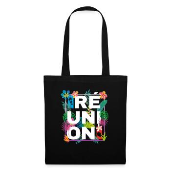 Carte de La Réunion Nature Tropicale Homme Femme - Sac en tissu - noir - Devant