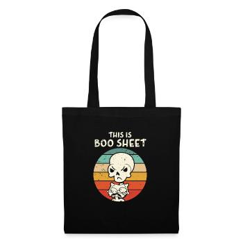 This Is Boo Sheet Skelett Halloween Kostüm - Stoffbeutel - Schwarz - Vorne