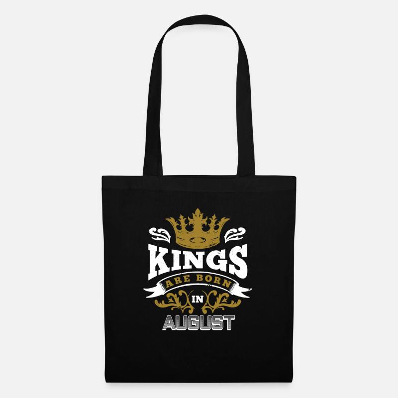 king was born in August - Stoffbeutel - Schwarz