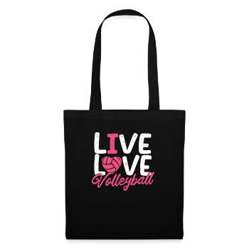 Live Love Volleyball Player Coach Fan Sports - Tote Bag - black - Front