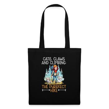 Hiking Cat Hiker Cat Owner Mountain Climbing Hiker - Tote Bag - black - Front