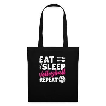 Manger dormir Volleyball Répéter des sports d’équipe amusants - Sac en tissu - noir - Devant