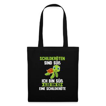 Schildkröte Schildkröten - Stoffbeutel - Schwarz - Vorne