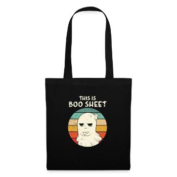 This Is Boo Sheet Geist Gespenst Halloween Kostüm - Stoffbeutel - Schwarz - Vorne