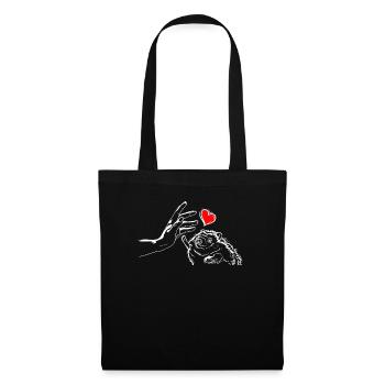 Cœur de hérisson tenant la main du hérisson - Sac en tissu - noir - Devant