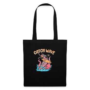 Catch Wave Surfer Octopus Skeleton Surfboard - Tote Bag - black - Front