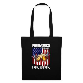 Happy 4th Of July Fireworks Director US Flag - Stoffbeutel - Schwarz - Vorne