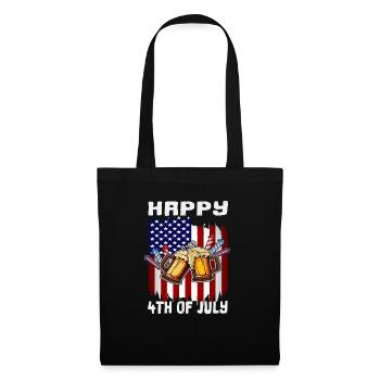 Joyeux 4 juillet Célébration du drapeau américain Liberté - Sac en tissu - noir - Devant