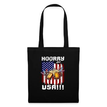 4th Of July Hooray For The USA Proud American - Stoffbeutel - Schwarz - Vorne