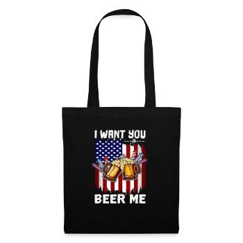 4th Of July I Want You To Beer Me American Flag - Tote Bag - black - Front