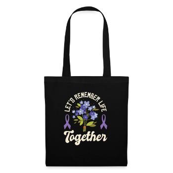 Alzheimer-Bewusstsein Purple Ribbon Gehirn - Stoffbeutel - Schwarz - Vorne