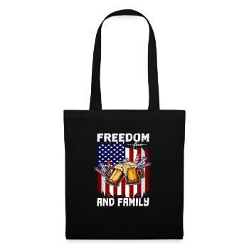 4th of Juillet Love Family Freedom Proud American - Sac en tissu - noir - Devant