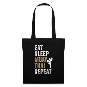 Eat Sleep Muay Thai Boxing Tee Vintage Muay Thai - Sac en tissu - noir - Devant