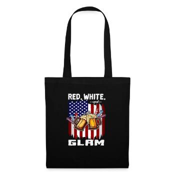 4th Of July Red White And Glam USA Flag Proud - Stoffbeutel - Schwarz - Vorne