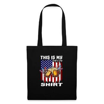 This Is My 4th Of July Shirt Day Drinking - Stoffbeutel - Schwarz - Vorne