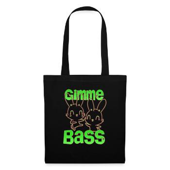 Hasen tanzen Gimme Bass - Stoffbeutel - Schwarz - Vorne
