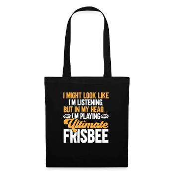 Disque de lancer de frisbee ultime - Sac en tissu - noir - Devant