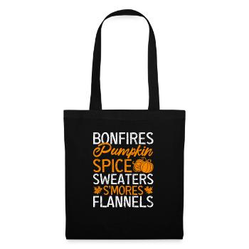 Feu de camp Citrouille Spice Pull S’mores Flanelle - Sac en tissu - noir - Devant