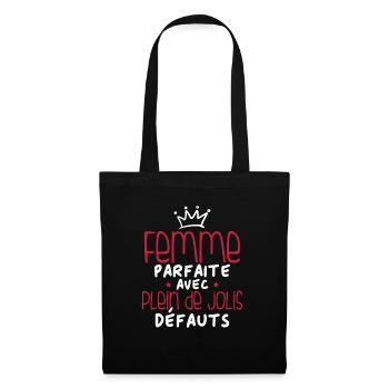 Femme parfaite avec plein de jolis défauts - Sac en tissu - noir - Devant