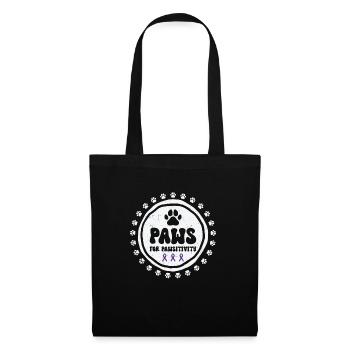 Sensibilisation à la maladie d’Alzheimer Pet Purple Ribbon Pattes - Sac en tissu - noir - Devant