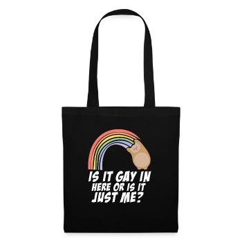 Is It Gay Here LGBTQ Proud Ally Rainbow Gay Pride - Tote Bag - black - Front