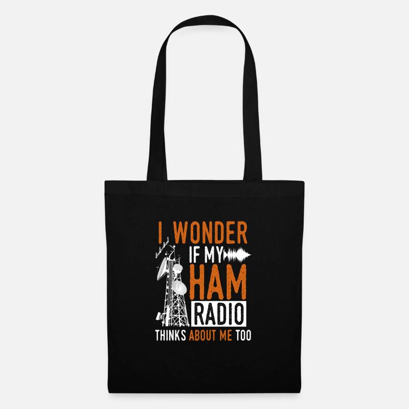 Ham Radio Thinks About Me Radio Amateurs Frequency - Stoffbeutel - Schwarz