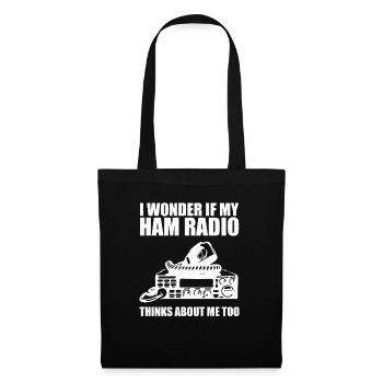 Ham Radio Thinks About Me Radio Lover Frequency Ne - Stoffbeutel - Schwarz - Vorne