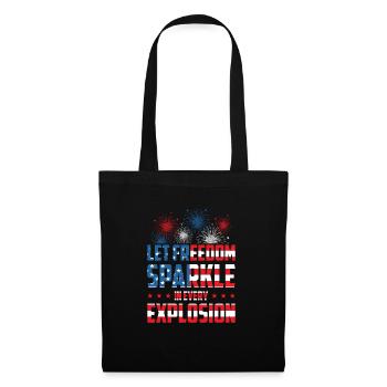 USA Independence Patriotic American Flag Fireworks - Tote Bag - black - Front