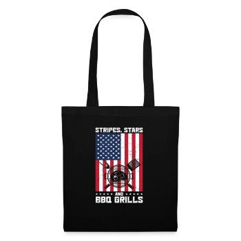 Barbecue de l’indépendance des États-Unis Drapeau américain - Sac en tissu - noir - Devant