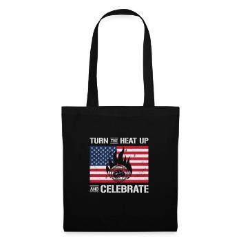 Barbecue de l’indépendance des États-Unis Drapeau américain - Sac en tissu - noir - Devant