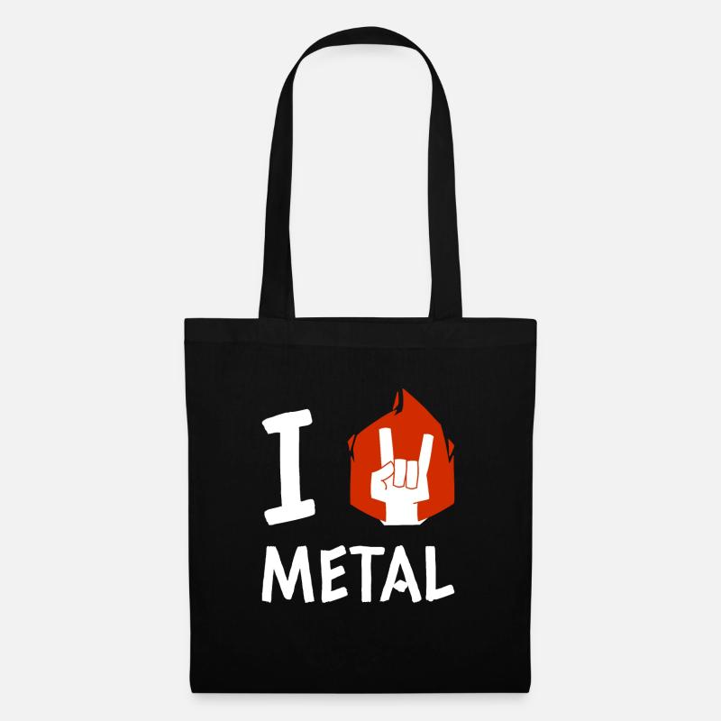 Ich liebe Metal - Stoffbeutel - Schwarz