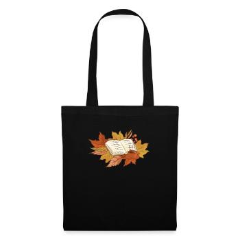 Buch Herbst Hallo Herbst Bücherwurm Bibliothekar - Stoffbeutel - Schwarz - Vorne