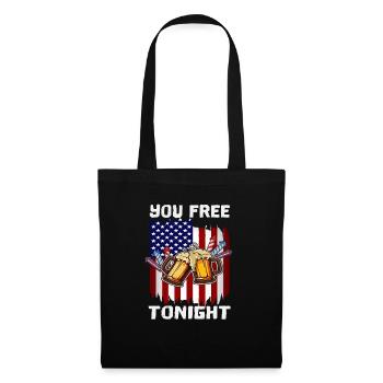 Fête du 4 juillet que vous libérez ce soir Drapeau américain - Sac en tissu - noir - Devant