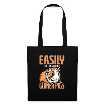 Easily Distracted By Guinea Pigs Rodent Cavy Lover - Tote Bag - black - Front