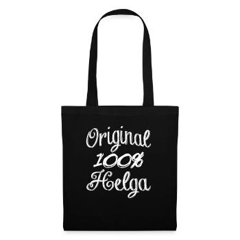 Original 100% Helga - Stoffbeutel - Schwarz - Vorne