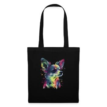 Chihuahua | Abstrakte Malerei | Farbe | Niedlicher - Stoffbeutel - Schwarz - Vorne