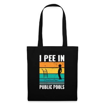 Je fais dans les piscines drôle Peeing dans les piscines Humour - Sac en tissu - noir - Devant