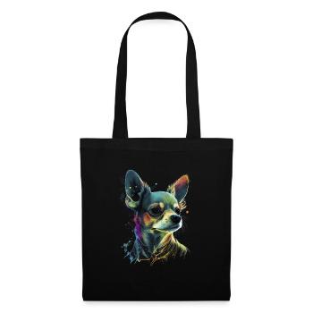 Chihuahua | Abstrakte Malerei | Farbe | Niedlicher - Stoffbeutel - Schwarz - Vorne