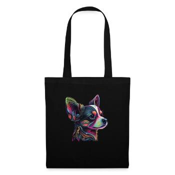 Chihuahua | Abstrakte Malerei | Farbe | Niedlicher - Stoffbeutel - Schwarz - Vorne