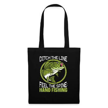 Hand Fishing Fisherman Noodling Lover Fisher Fish - Tote Bag - black - Front