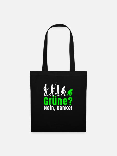 Grün Nein Danke Stellungnahme - Stoffbeutel - Schwarz
