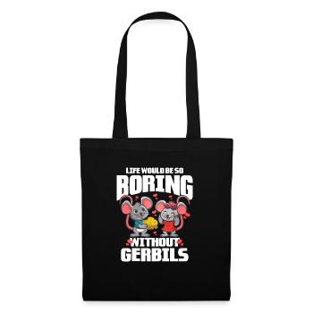 Rennmaus Maus Geschenk - Stoffbeutel - Schwarz - Vorne