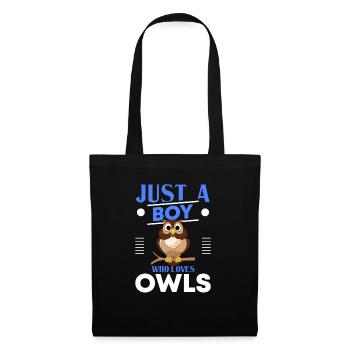 Juste un garçon qui aime les hiboux Amoureux des oiseaux Ornithologue - Sac en tissu - noir - Devant