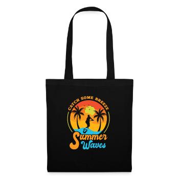 Frisbee Tropical Summer Vacation Flying Disc Sport - Tote Bag - black - Front
