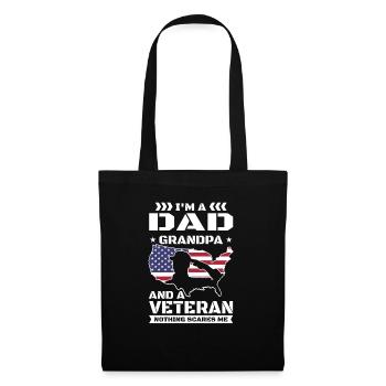 Veteran US American Veterans Dad Grandpa Nichts - Stoffbeutel - Schwarz - Vorne