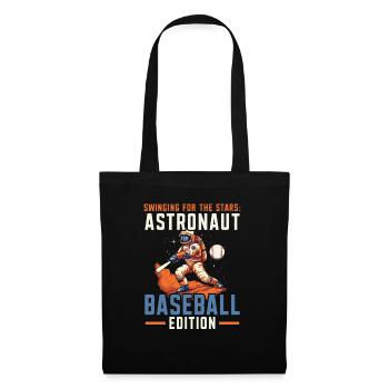Baseball-Astronaut Baseballspieler im Weltraum - Stoffbeutel - Schwarz - Vorne
