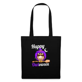 Owl Lover Birds Of Prey Ornithologue Happy Owlowe - Sac en tissu - noir - Devant