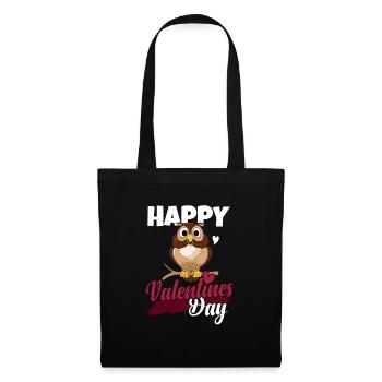 Happy Valentines Day Birds Of Prey Ornithologist O - Stoffbeutel - Schwarz - Vorne