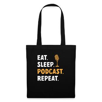 Podcasteur Podcast - Sac en tissu - noir - Devant