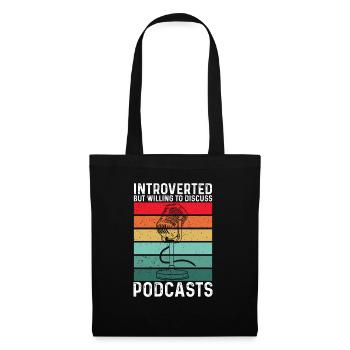 Podcasteur Podcast - Sac en tissu - noir - Devant